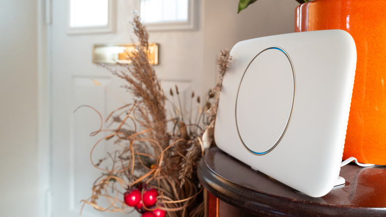 Home router sitting on table