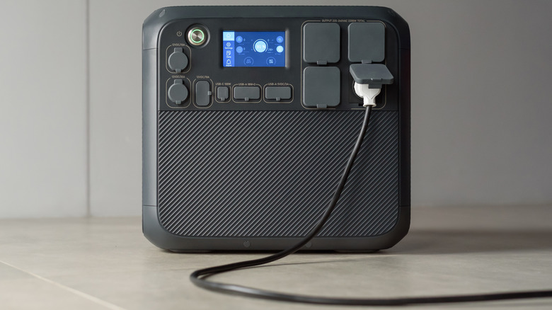 Portable power station charging at home