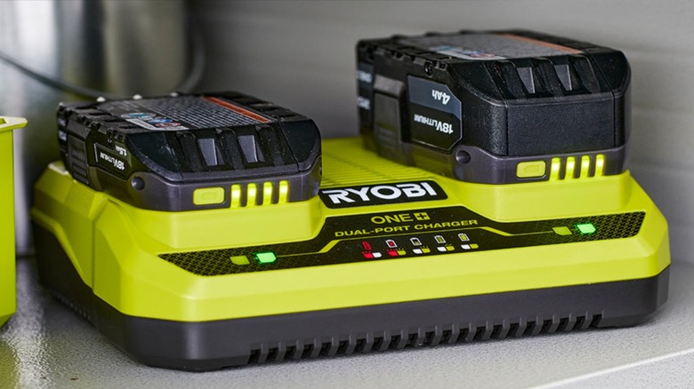 Ryobi batteries in charger