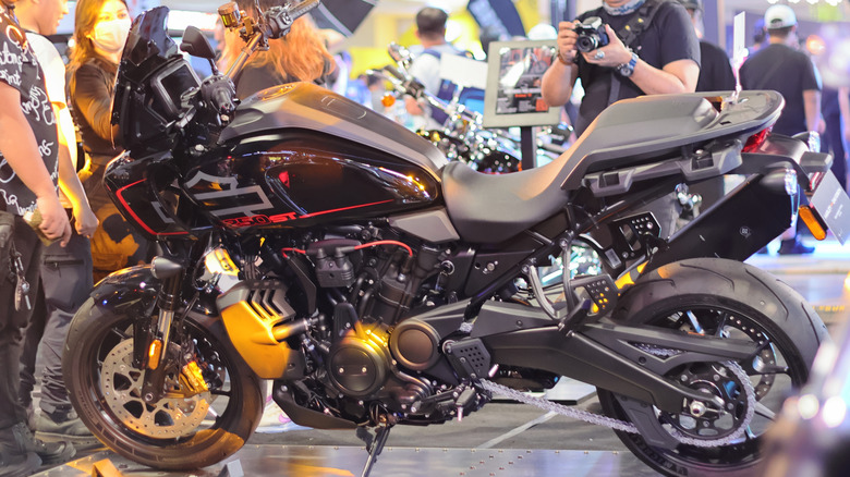 Harley-Davidson Pan America 1250 ST touring motorcycle angled side view