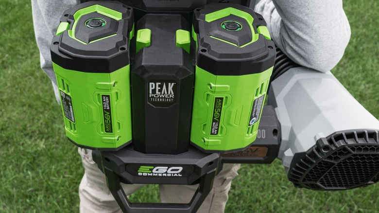 Close up of EGO backpack blower