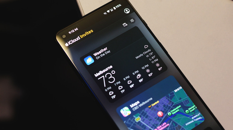 Apple Invites web app on an Android phone