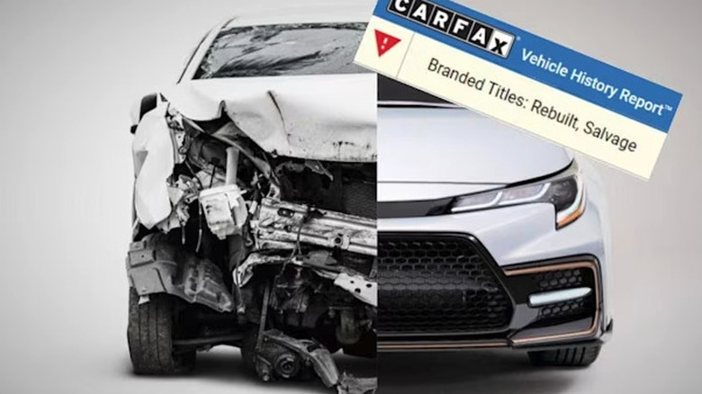 Carfax vehicle history report for a car with a rebuilt title