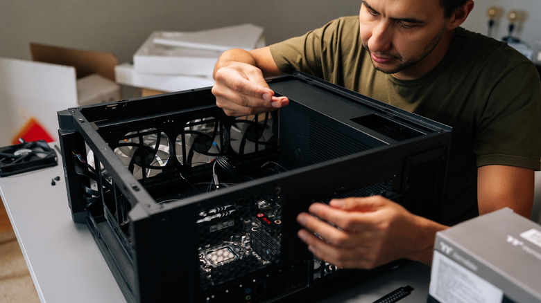 Person working on a PC