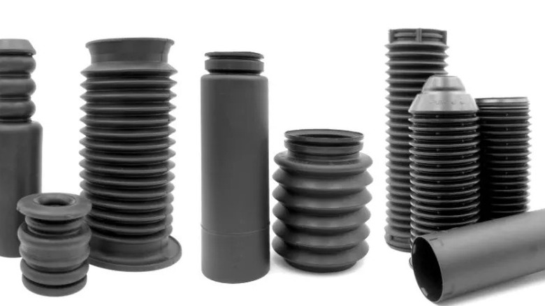 Various rubber boots and seals for car suspensions