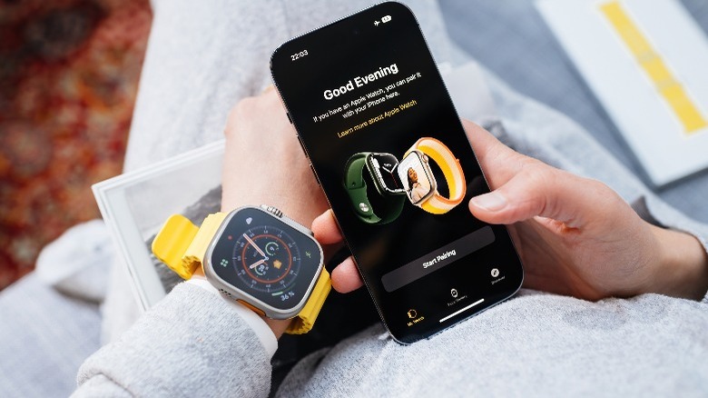 Apple Watch and iPhone pairing screens