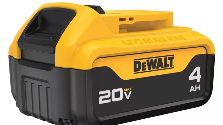 A 20V DeWalt battery pack