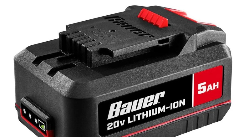 A 20V Bauer battery pack from Harbor Freight