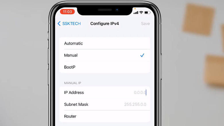 iOS configure IPv4 settings