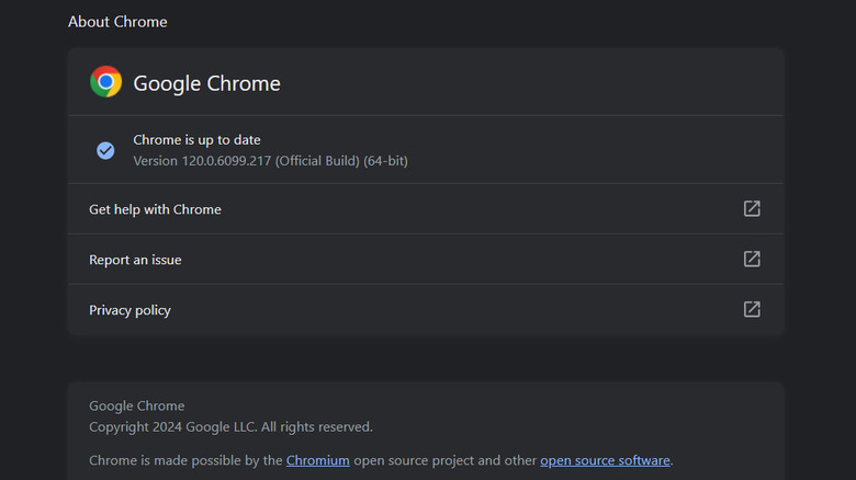 Chrome version 