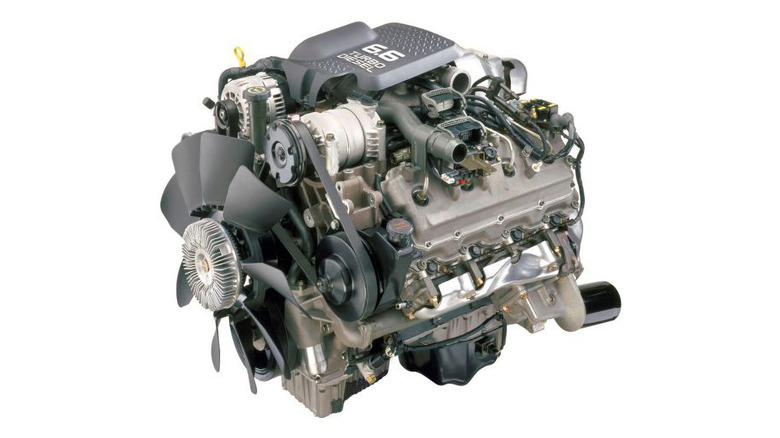 Duramax 6.6-liter V8 Engine on white background