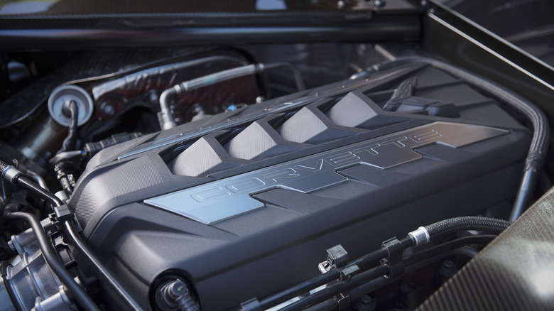 LT2 engine inside Corvette engine bay