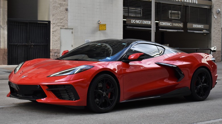 Chevrolet Corvette C8 3LT driving in a city