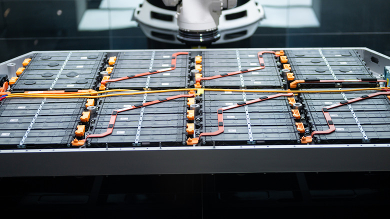 EV battery pack being assembled in China