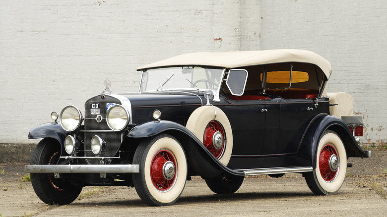1931 Cadillac V8 on whitewall tires, parked, front-left three-quarter view