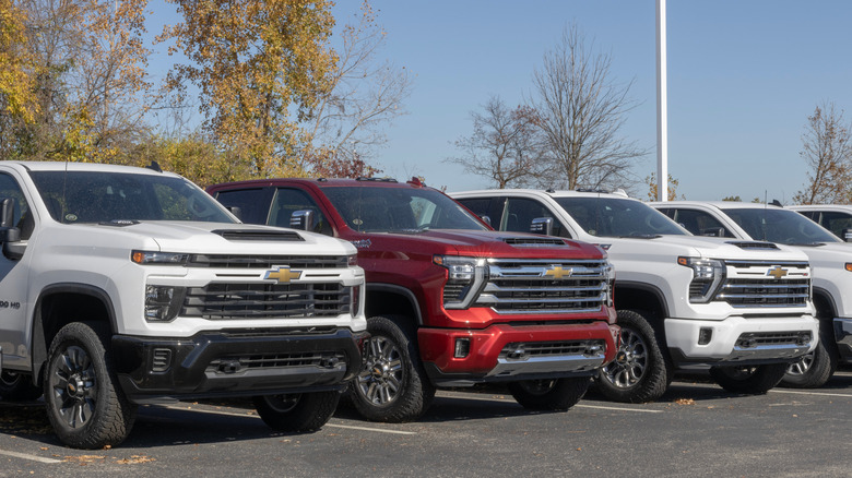 A row of 2024 Chevrolet Silverado models