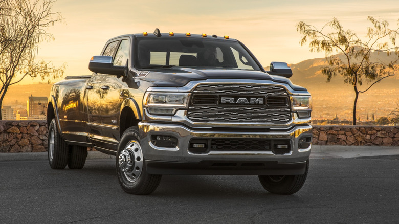 Front profile view of the 2021 Ram 3500 Heavy Duty Limited Crew Cab Dually