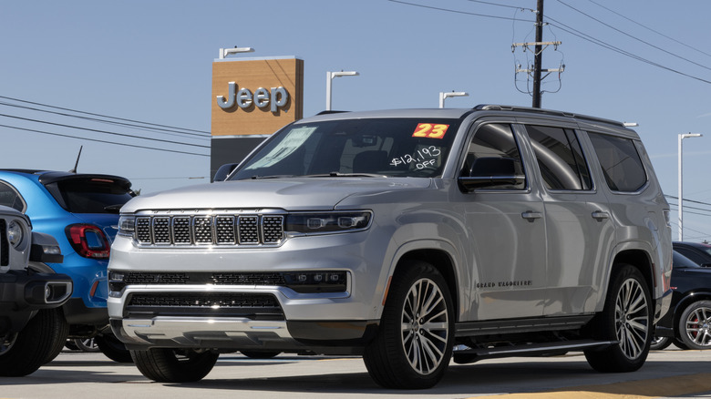 Front quarter shot of a Jeep Wagoneer