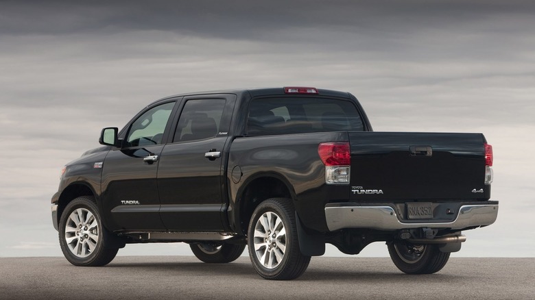 Rear-quarter shot of a 2010 Toyota Tundra