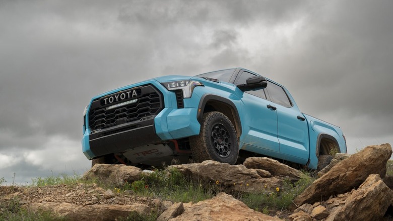Off-roading shot of a 2026 Toyota Tundra TRD Pro