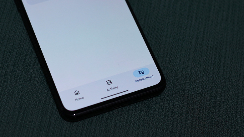 Automations tab in the Google Home app