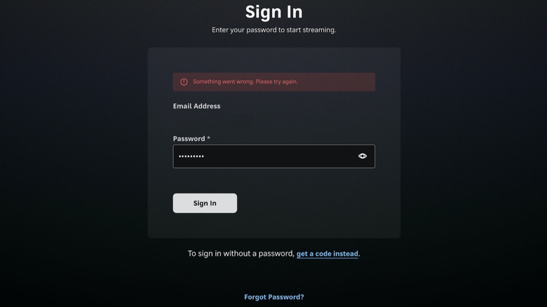 Picture displaying HBO Max login screen