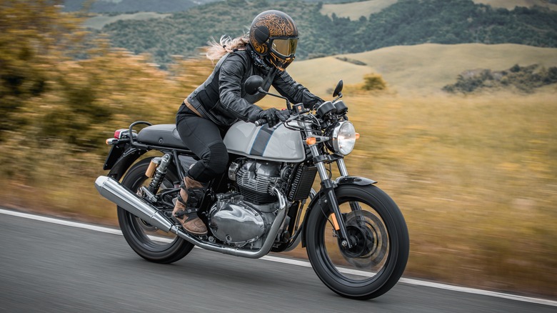 woman riding a motorcycle