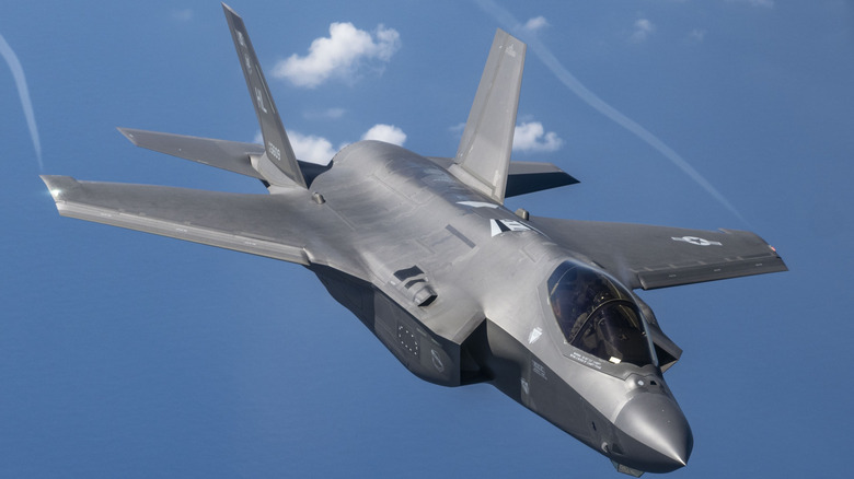 Front 3/4 view of F-35A Lightning II in flight