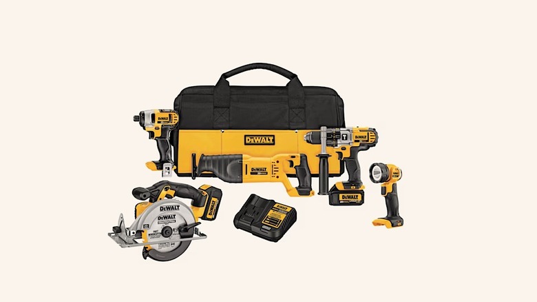 Picture displaying the tools included in DeWalt's 20V kit
