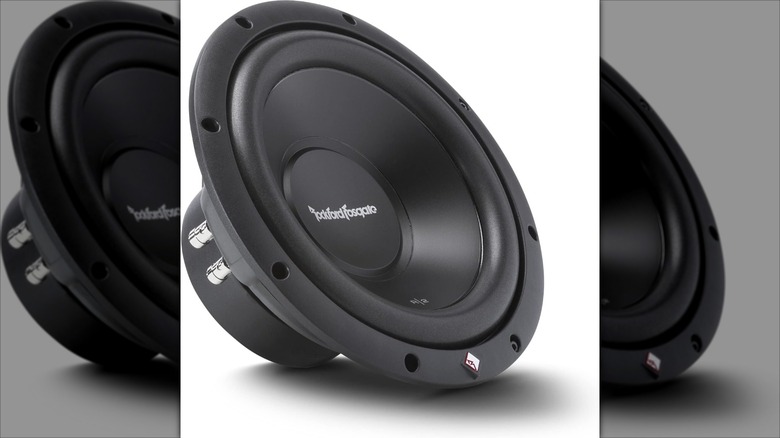 A 10-inch Rockford Fosgate subwoofer.