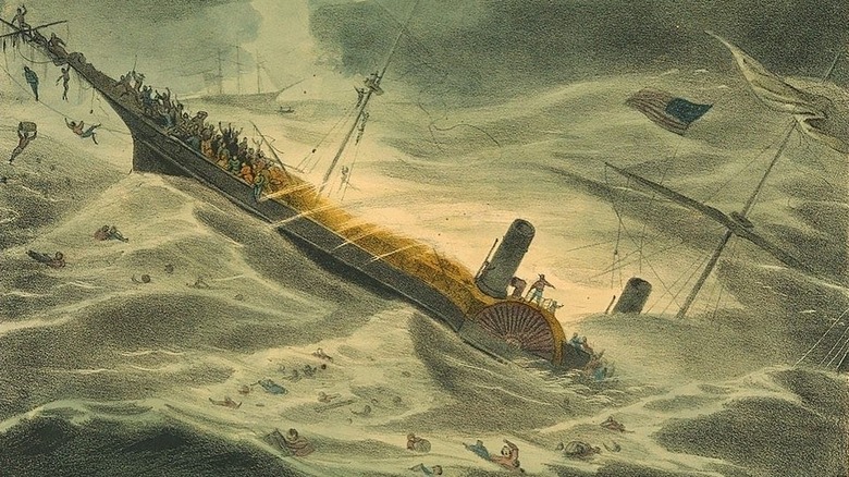The sinking of the SS Central America off Cape Hatteras.