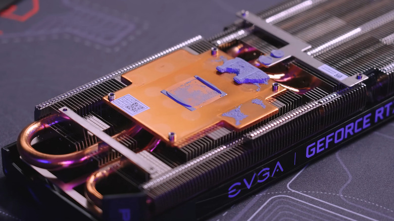 Close up of thermal paste on GPU