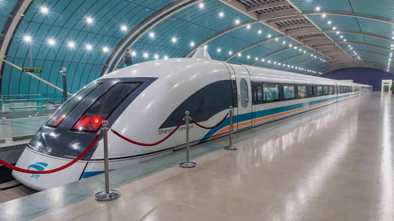 Magnetic bullet parked in a station