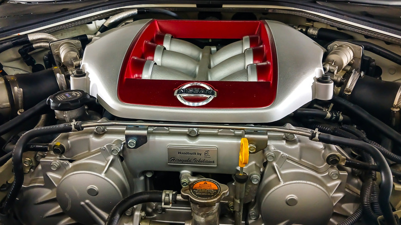 Nissan GT-R R35 3.8-liter V6 engine with twin turbochargers
