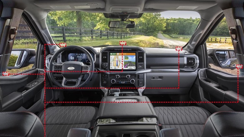 Inside of car with GPS integrated