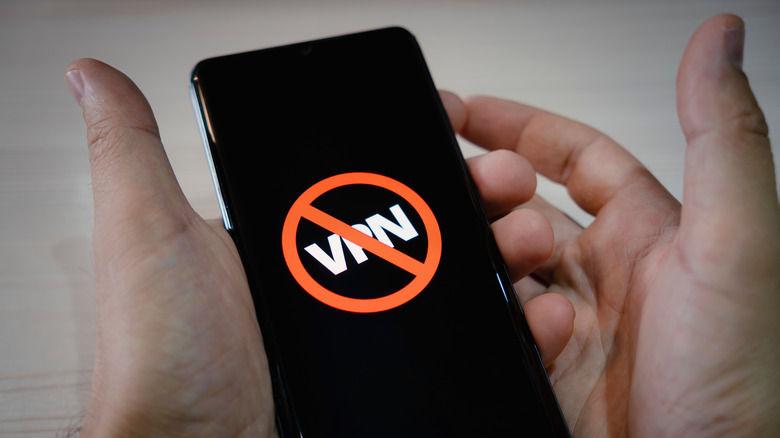 crossed out vpn on smartphone