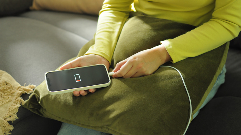 Charging mobile phone with low battery
