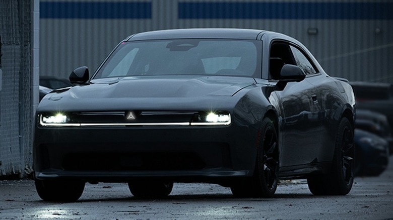 Dodge challenger electric concept parked