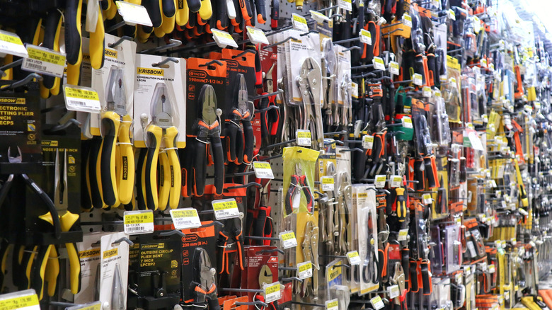 Shelves inside of an Ace Hardware