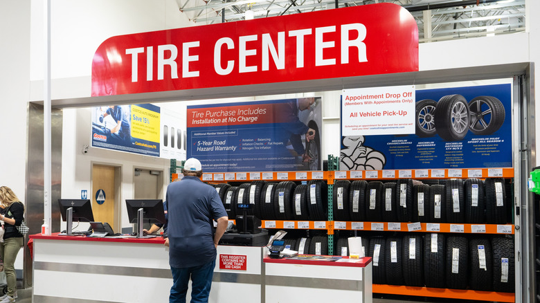 Costco's free to use nitrogen tire inflators are typically located in the parking lot outside their Tire center.