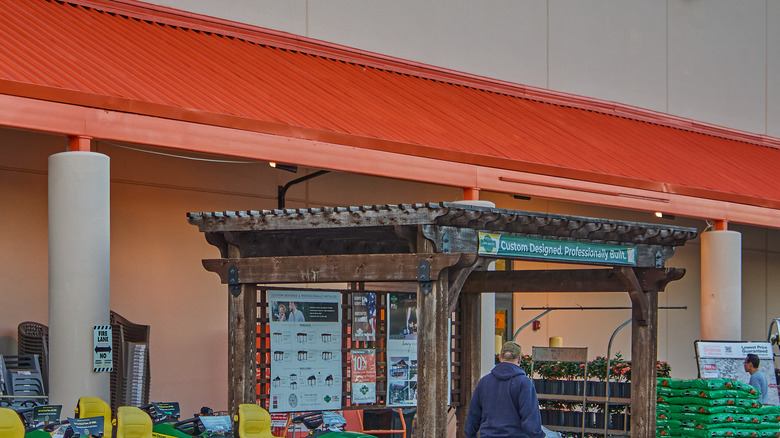 The front sign of a Home Depot store.