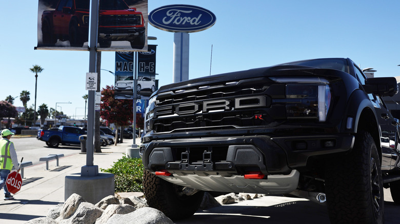 Ford F-150 Raptor on display at car dealership