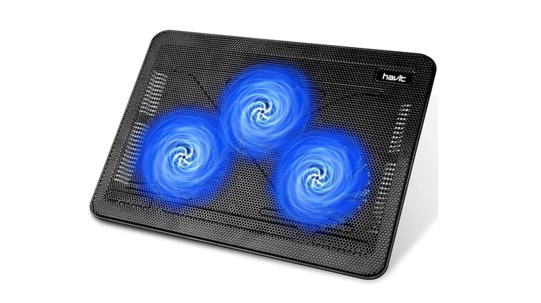 cooling pad for laptops with blue swirls