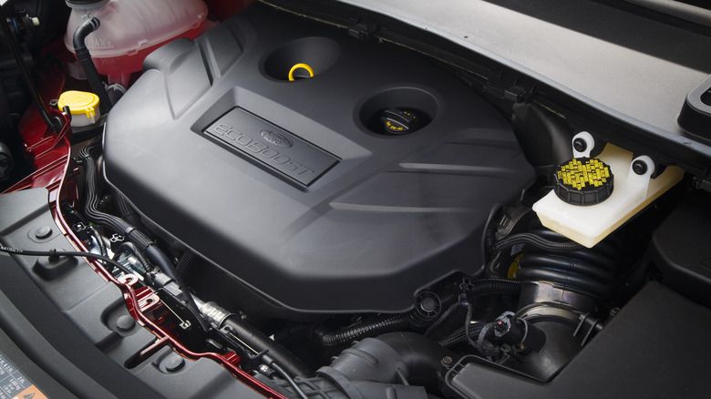 An EcoBoost engine in a 2017 Ford Escape