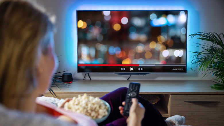 Woman watching TV