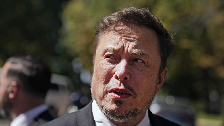 Elon Musk staring awkwardly