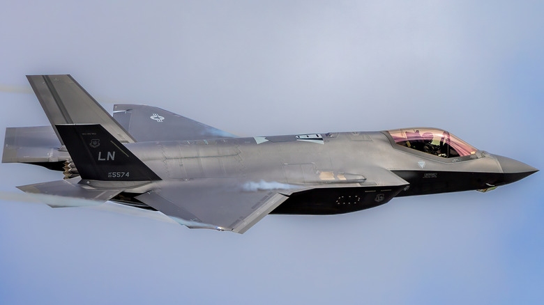 An F-35 in flight.