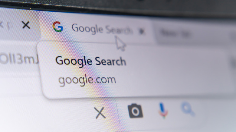 Google tab in Chrome browser