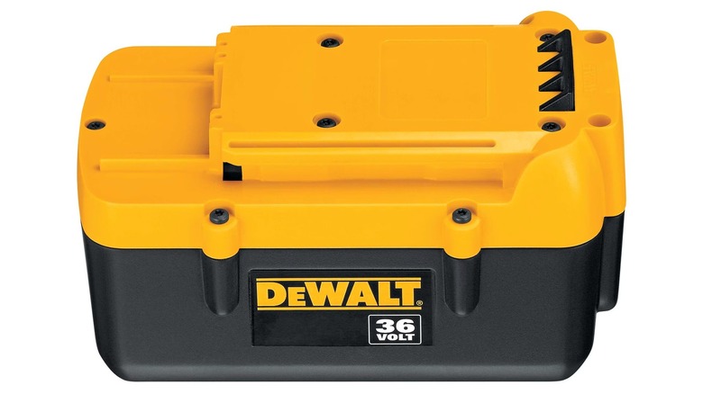 DeWalt's 36V Battery on white background