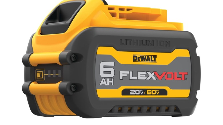DeWalt Flexvolt battery on white background